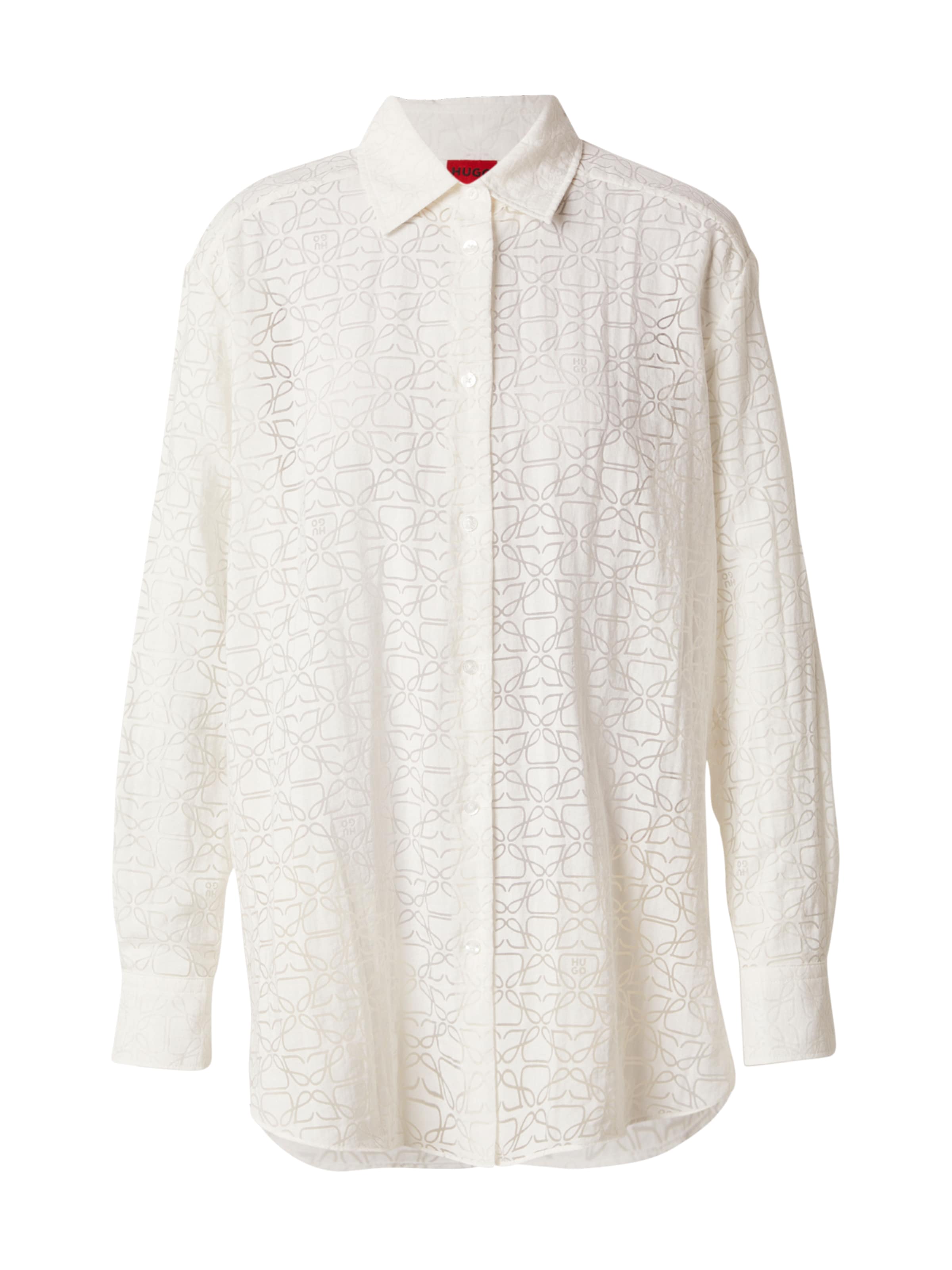 HUGO Μπλούζα σε λευκό: μπροστά