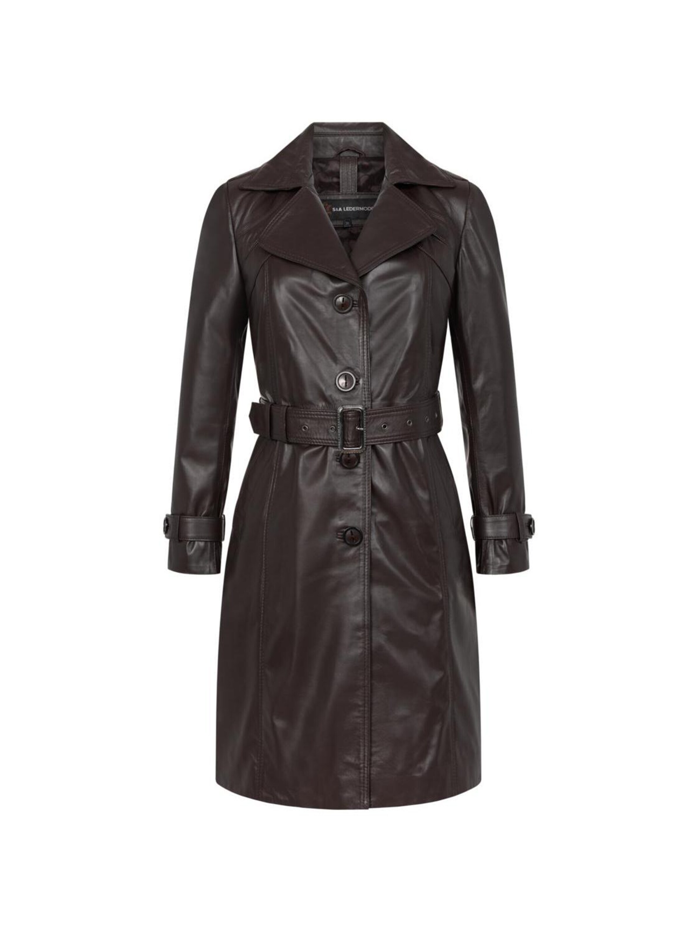 Mouflon Between-Seasons Coat 'Camila' in Brown: front