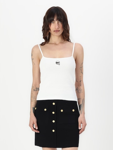 Karl Lagerfeld Top 'Ikon' in Wit: voorkant
