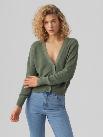 VERO MODA Knit cardigan 'New Lexsun' in Green: front