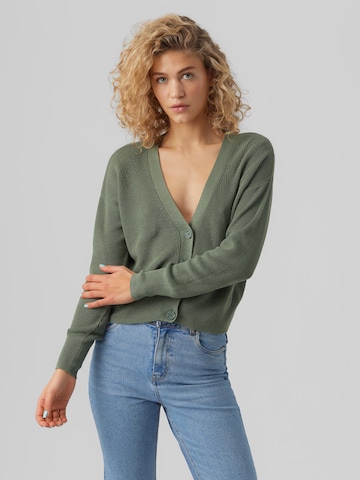 VERO MODA Knit Cardigan 'New Lexsun' in Green: front