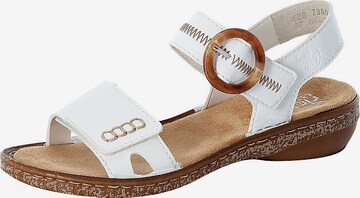 Rieker Strap Sandals in White: front