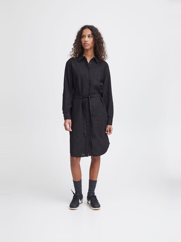 ICHI Shirt dress 'Lino' in Black