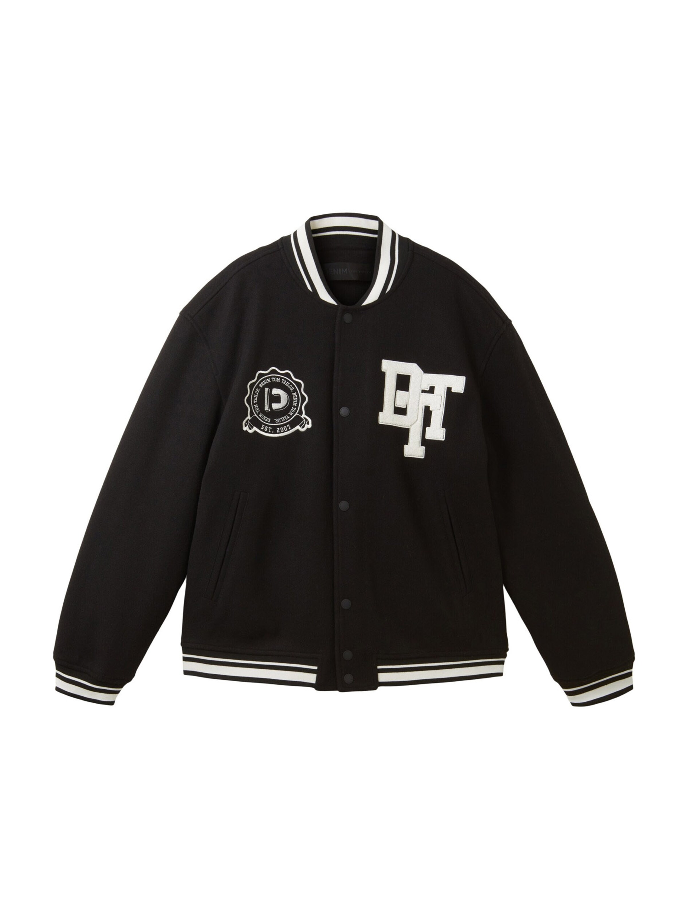 TOM TAILOR DENIM Демисезонная куртка в Черный: спереди