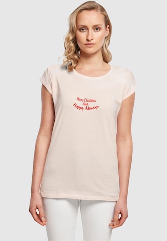 T-shirt 'Merry Christmas And Happy Always' Merchcode en rose : devant