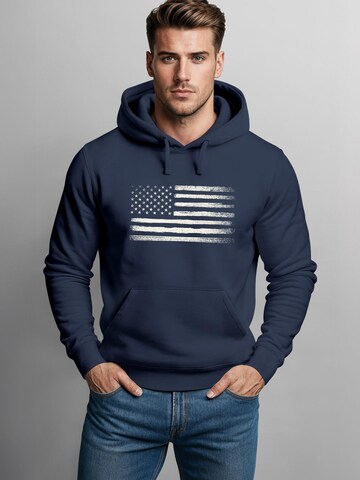 Neverless Sweatshirt 'USA Flag' in Blau