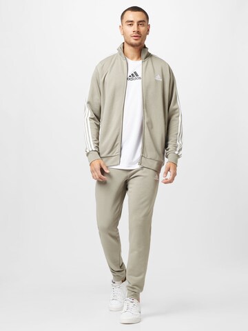 Survêtement 'Basic 3-Stripes French Terry' ADIDAS SPORTSWEAR en gris