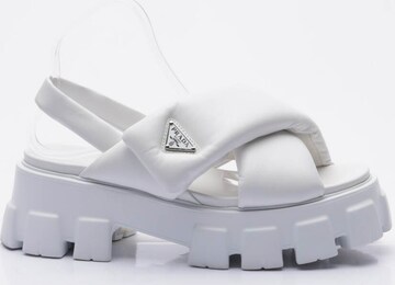 PRADA Sandals & High-Heeled Sandals in 40 in White: front