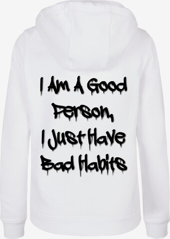 Merchcode Sweatshirt 'Bad Habits' in White