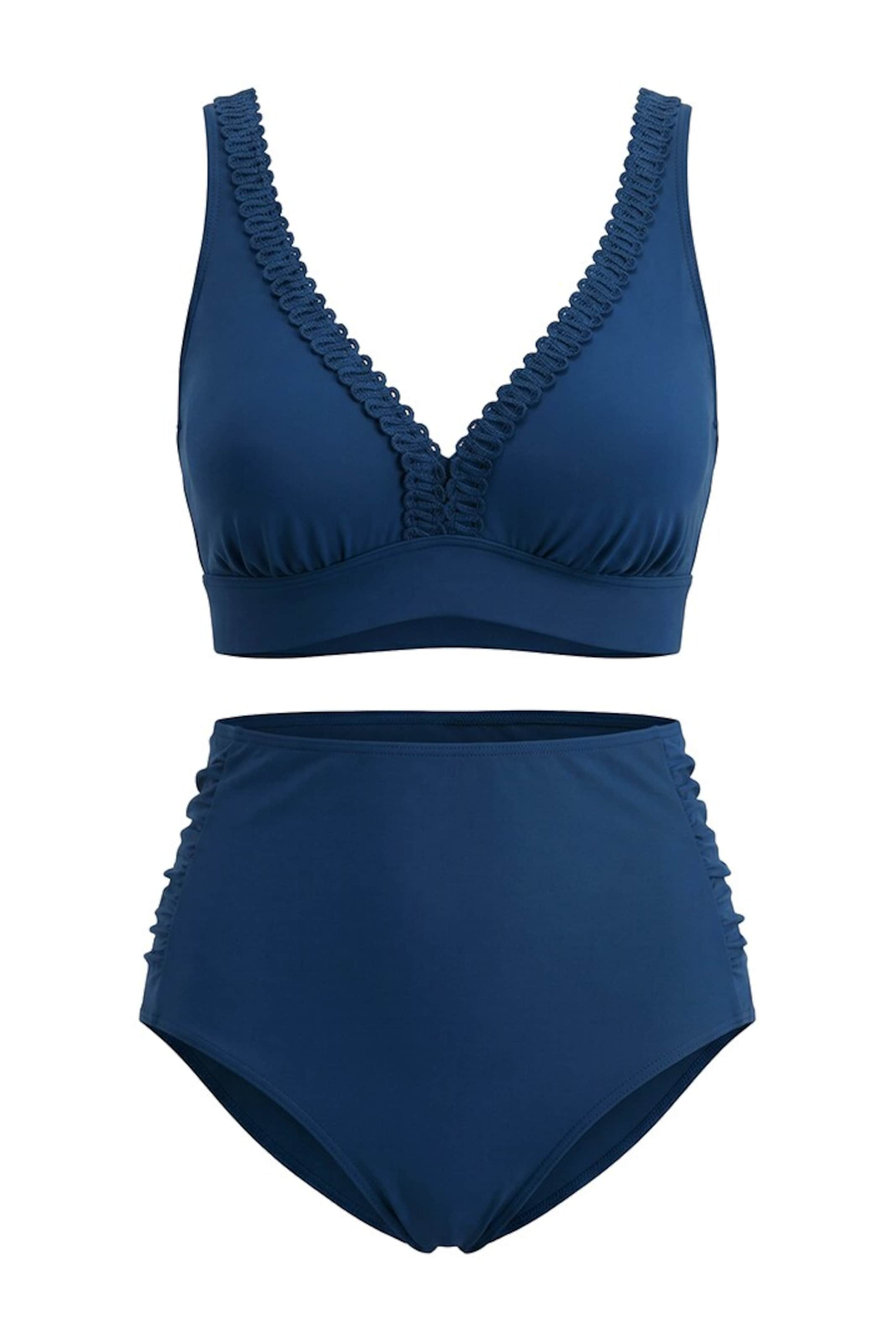 Ulla Popken T-Shirt Bikini in Blau: Vorderseite