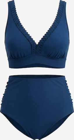 Ulla Popken T-Shirt Bikini in Blau: Vorderseite
