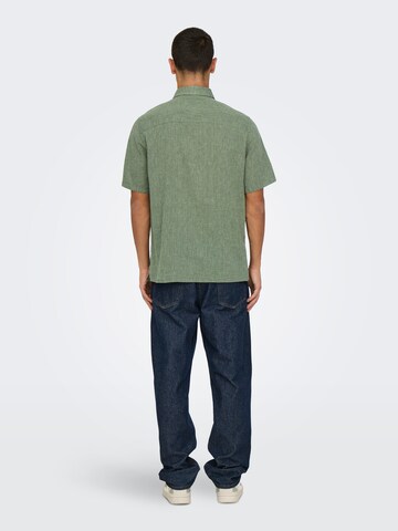 Only & Sons Regular fit Overhemd 'ONSCaiden' in Groen