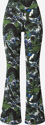 NEON & NYLON Zvonový Kalhoty 'LUA' – zelená: přední strana