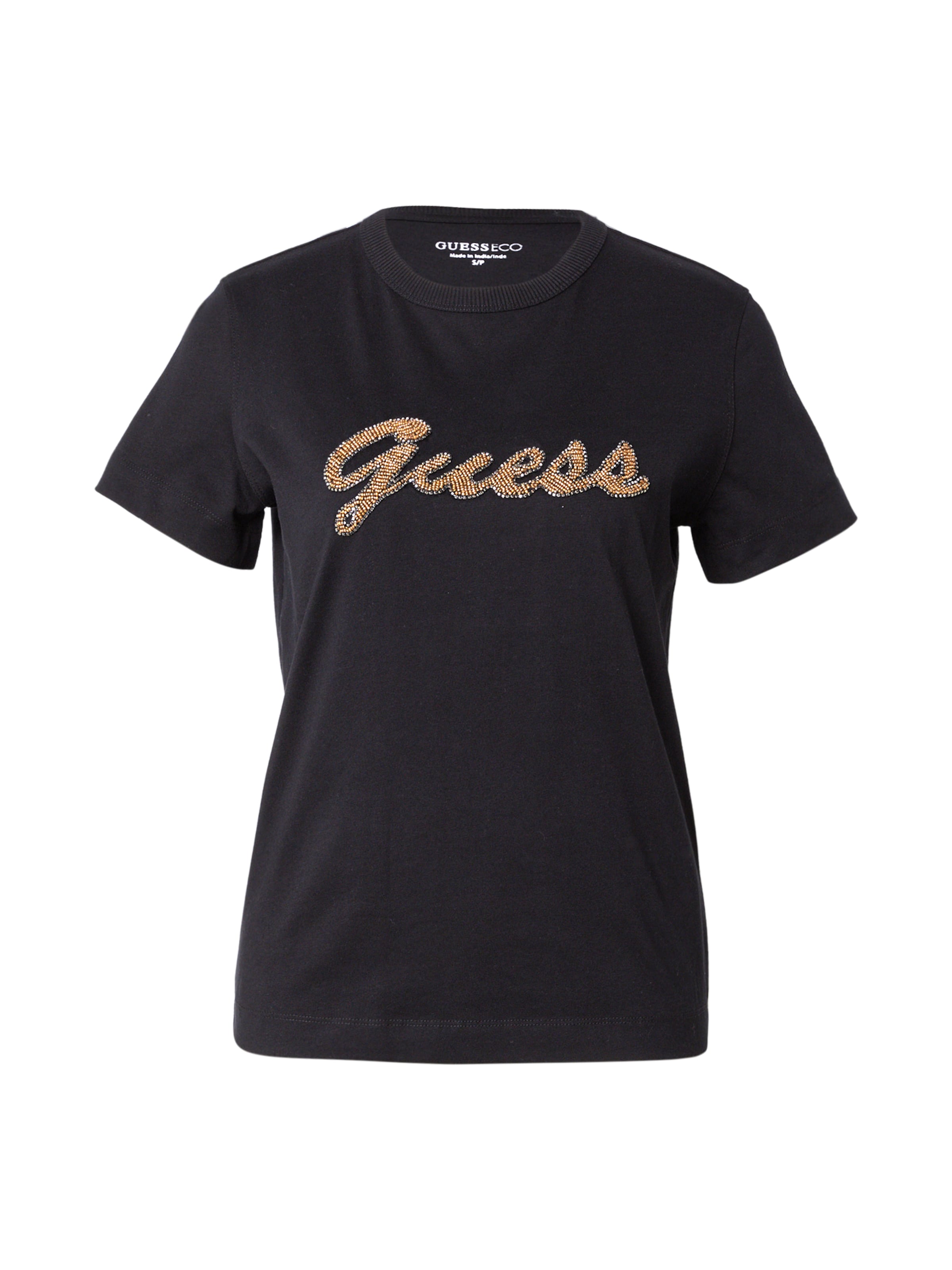 GUESS Тениска в черно: отпред