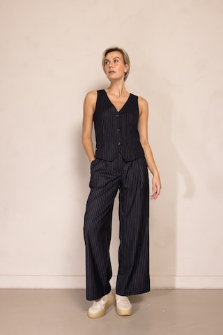 Zhrill Wide leg Pleat-Front Pants in Blue
