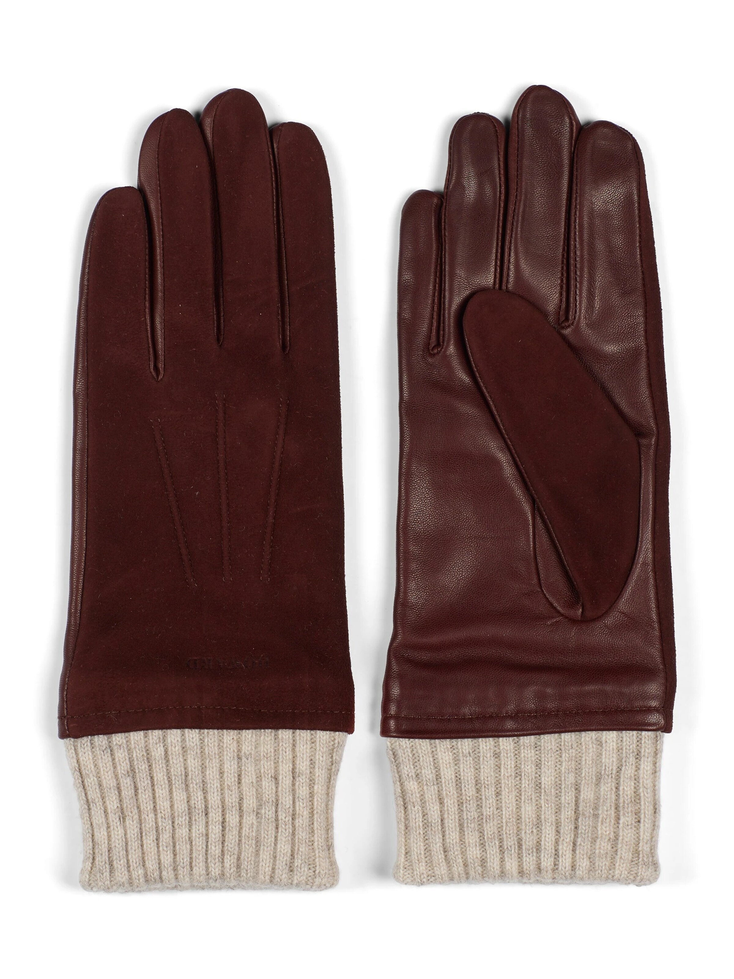 Howard London Full finger gloves 'Women's Leather Gloves Leah Brown' in Brown: front