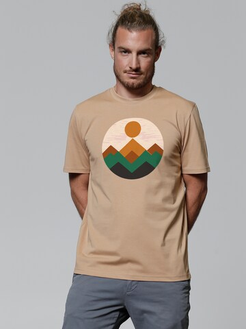 Watapparel Shirt 'Geometric Landscape 2' in Beige: Vorderseite