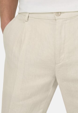 Boggi Milano Slimfit Bandplooibroek in Beige