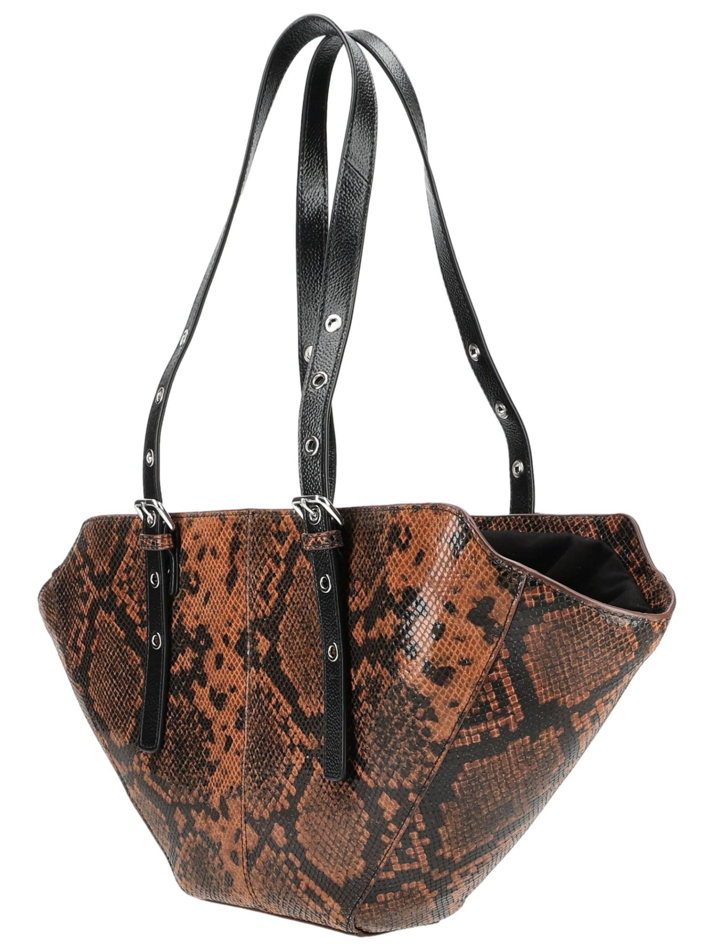 Sac bandoulière NÚNOO en marron : sur le côté