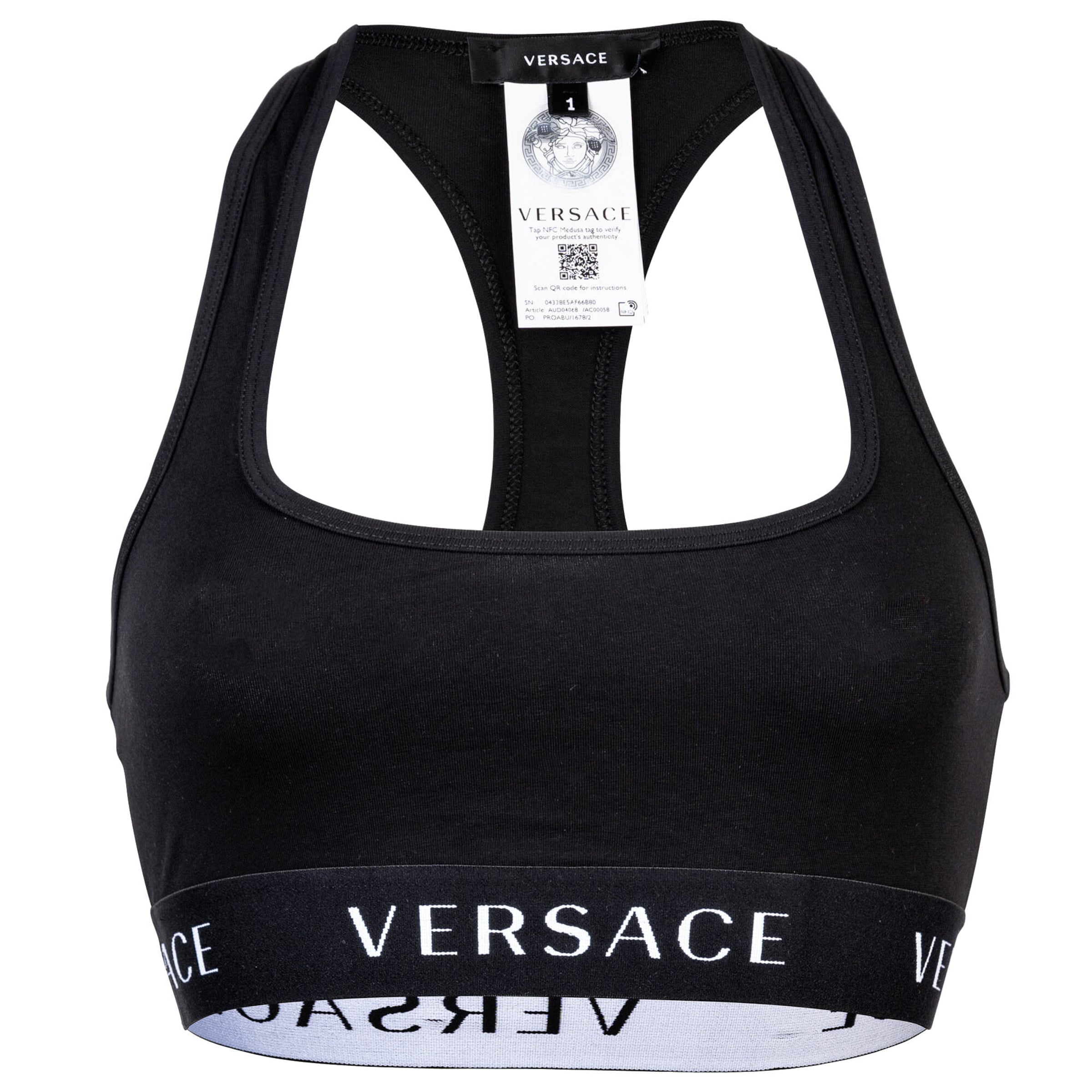 VERSACE Bustier Melltartó - fekete: elől