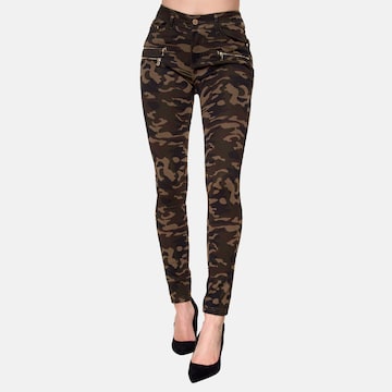 Skinny Jeans di Elara in verde: frontale