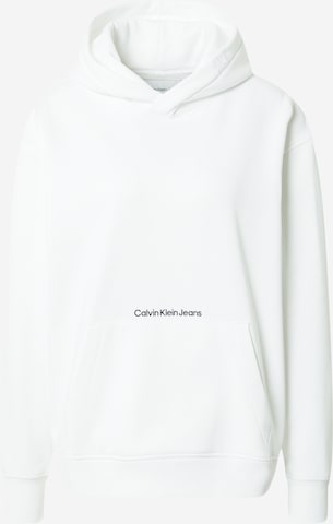 Calvin Klein Jeans Mikina 'Institutional' – bílá: přední strana