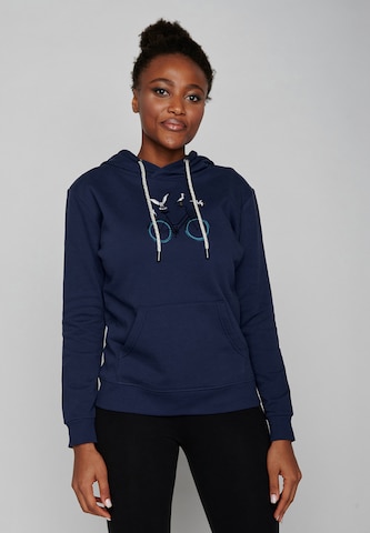 GREENBOMB Sweatshirt 'Bike Seagulls' in Blauw: voorkant