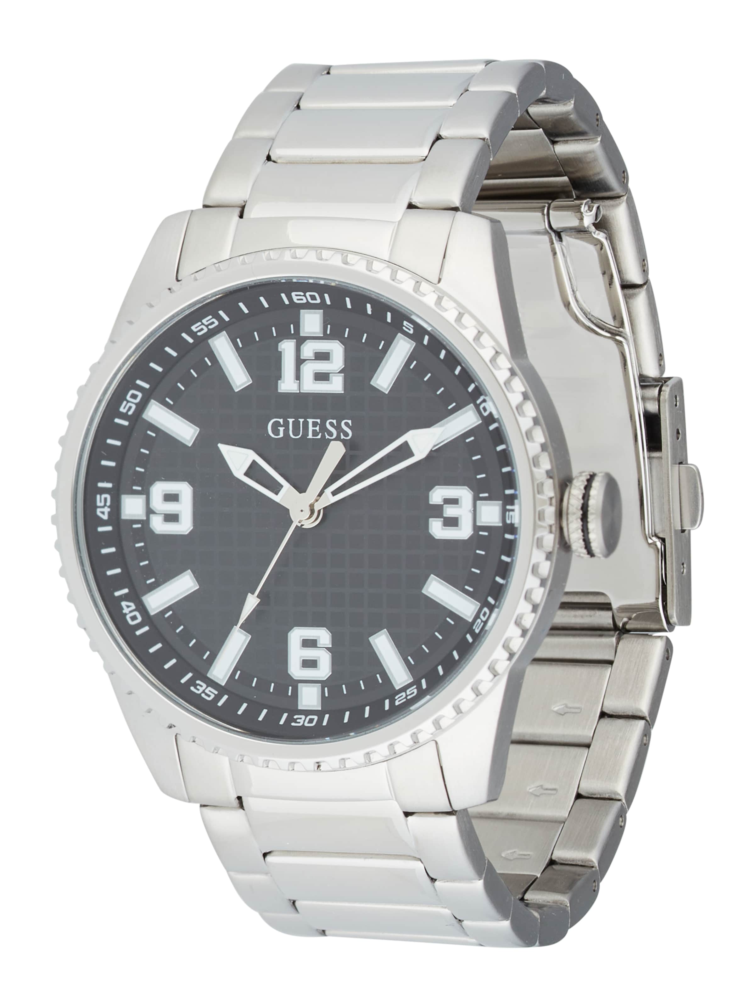 GUESS Uhr 'VARSITY G' in Silber: Vorderseite