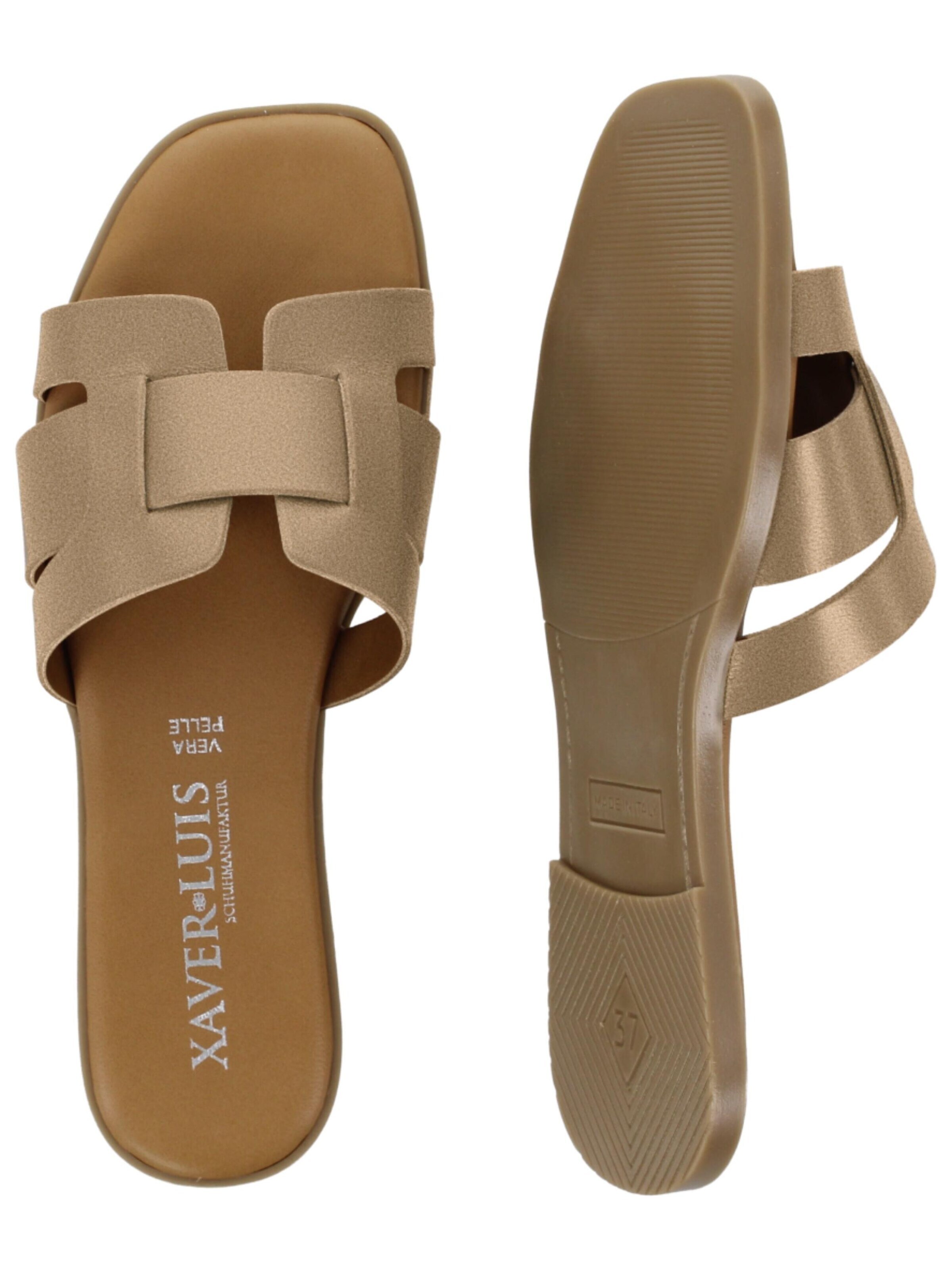 XAVER LUIS Schuhmanufaktur Mules 'Roberta' in Beige