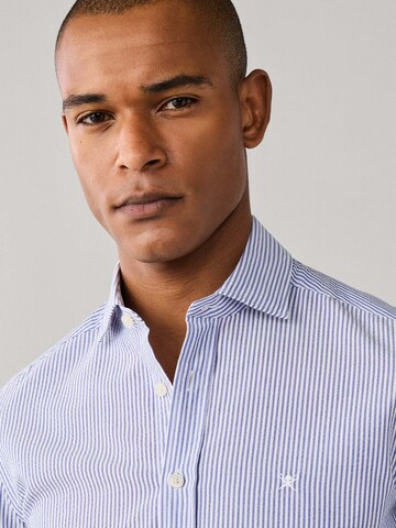 Hackett London Regular fit Overhemd 'SEERSUCKER BENGAL' in Blauw