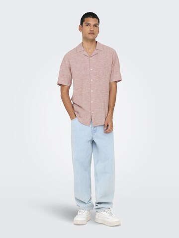 Only & Sons Regular fit Overhemd 'Caiden' in Bruin