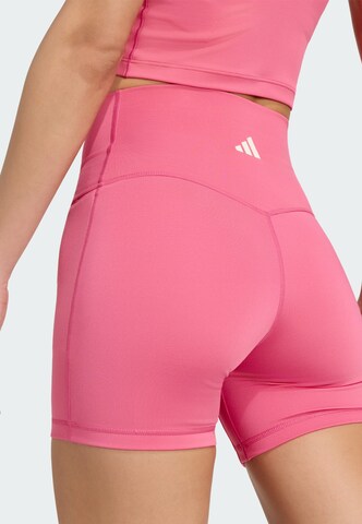 ADIDAS PERFORMANCE Skinny Workout Pants 'Studio All Me' in Pink