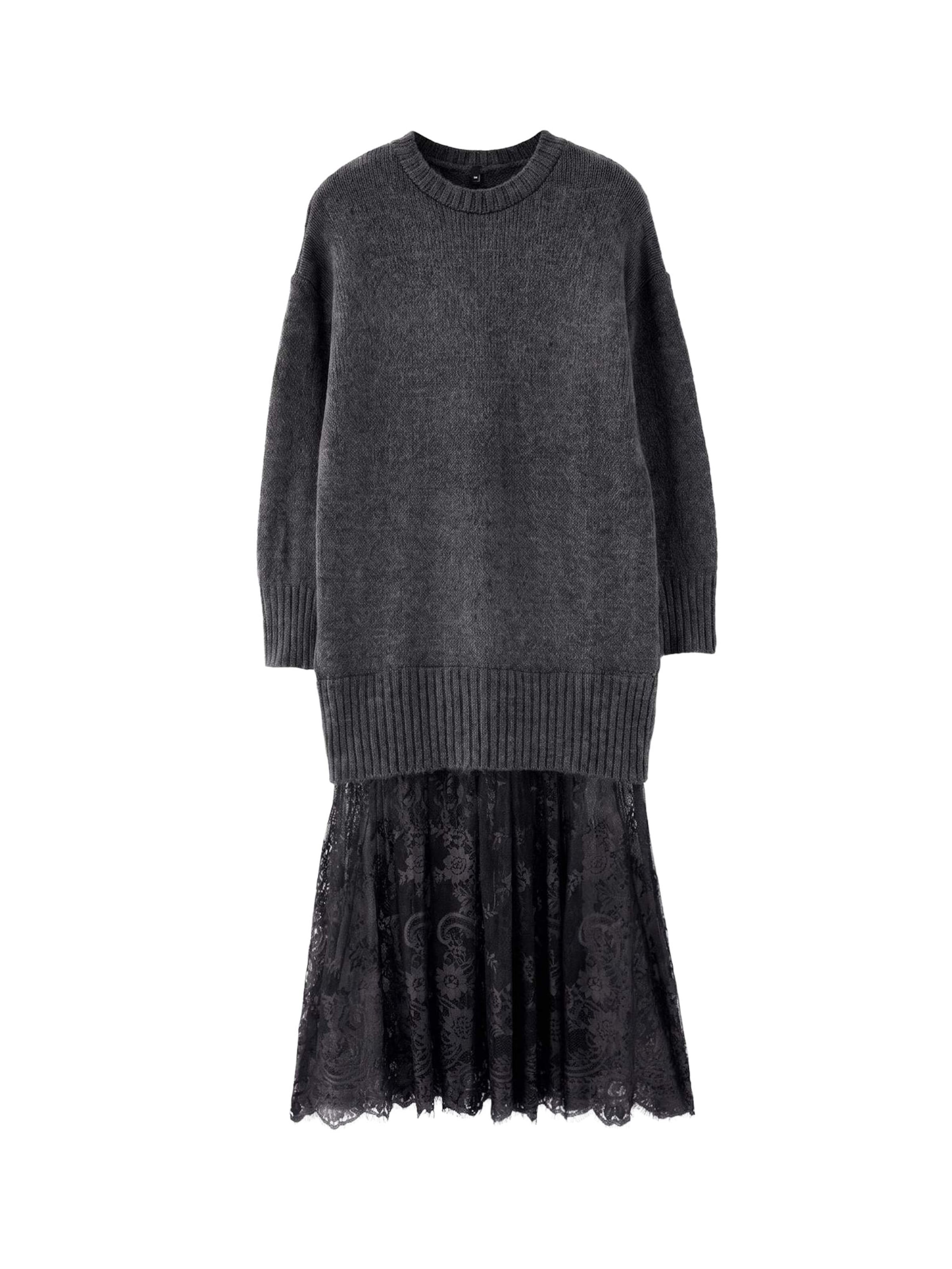Trendyol Neulemekko värissä harmaa: etupuoli