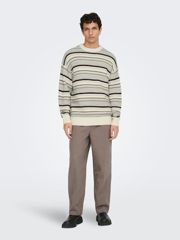 Only & Sons Sweater 'ONSROY' in Beige