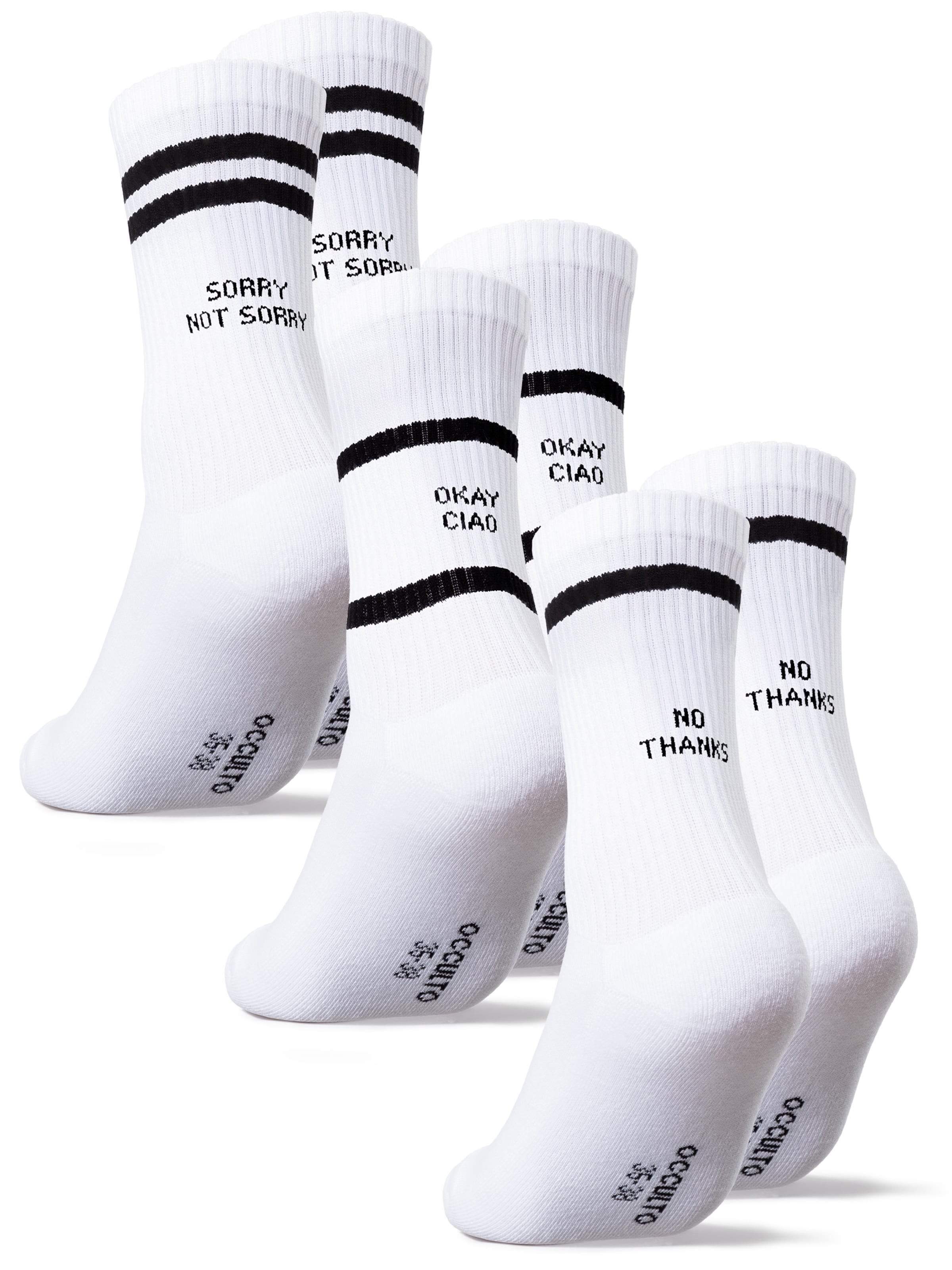 Occulto Athletic Socks 'Leo' in White: front