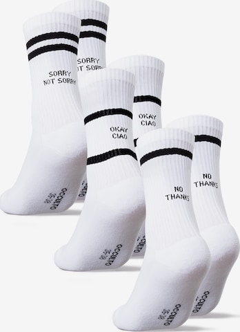 Occulto Athletic Socks 'Leo' in White: front