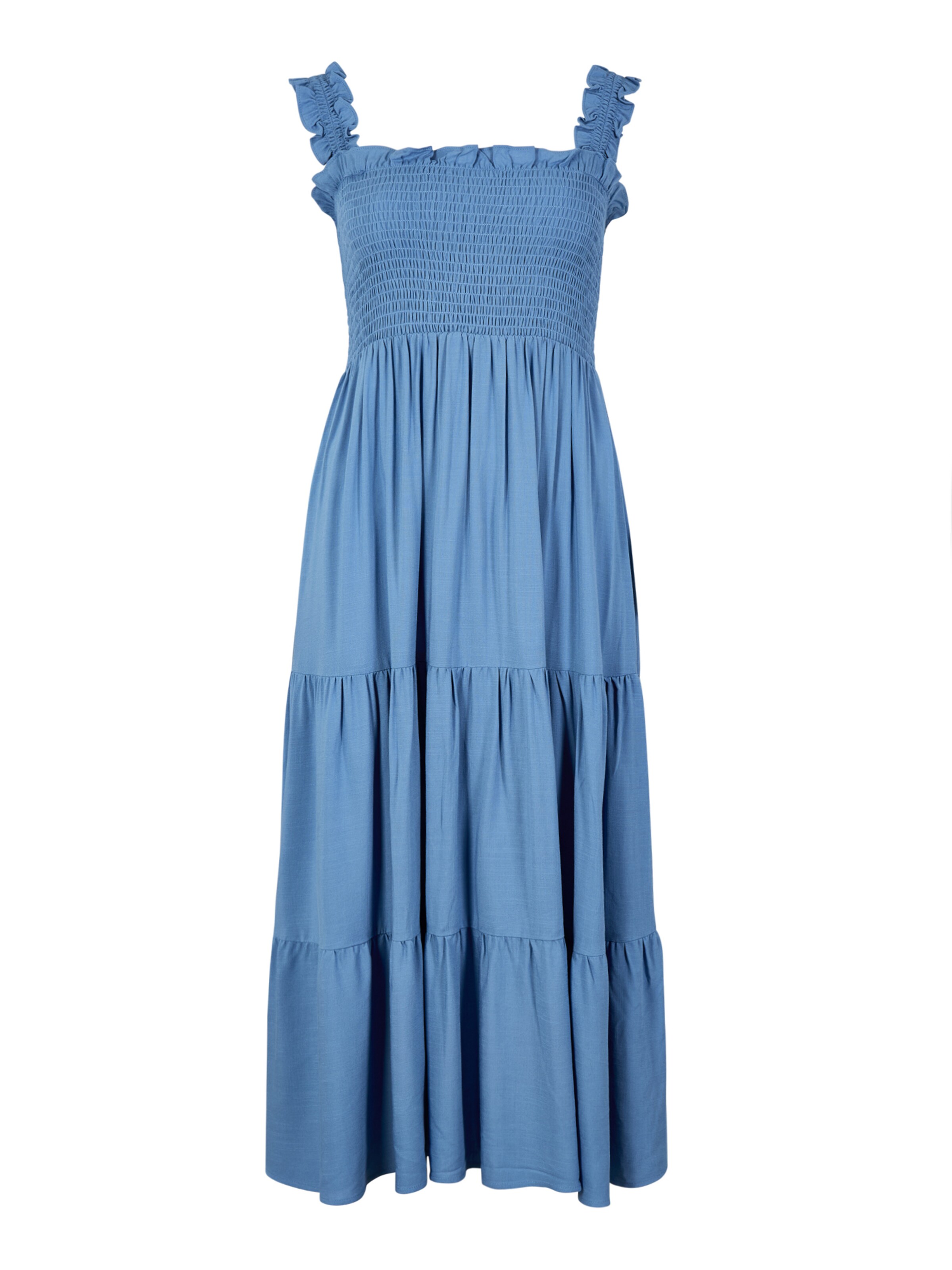 Apricot Kleid in Blau: Vorderseite