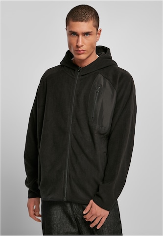 Urban Classics Fleece Jacket 'Polar' in Black: front