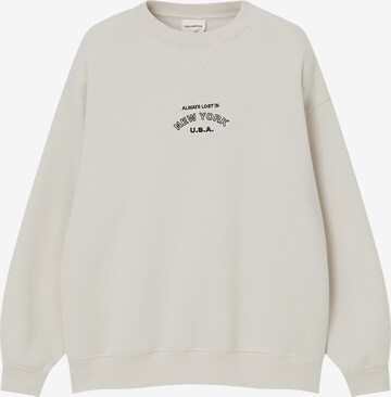 Sweat-shirt Pull&Bear en beige : devant