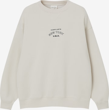 Sweat-shirt Pull&Bear en beige : devant