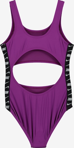 Nike Swim Badeanzug ' Cutout Logo Tape ' in Lila