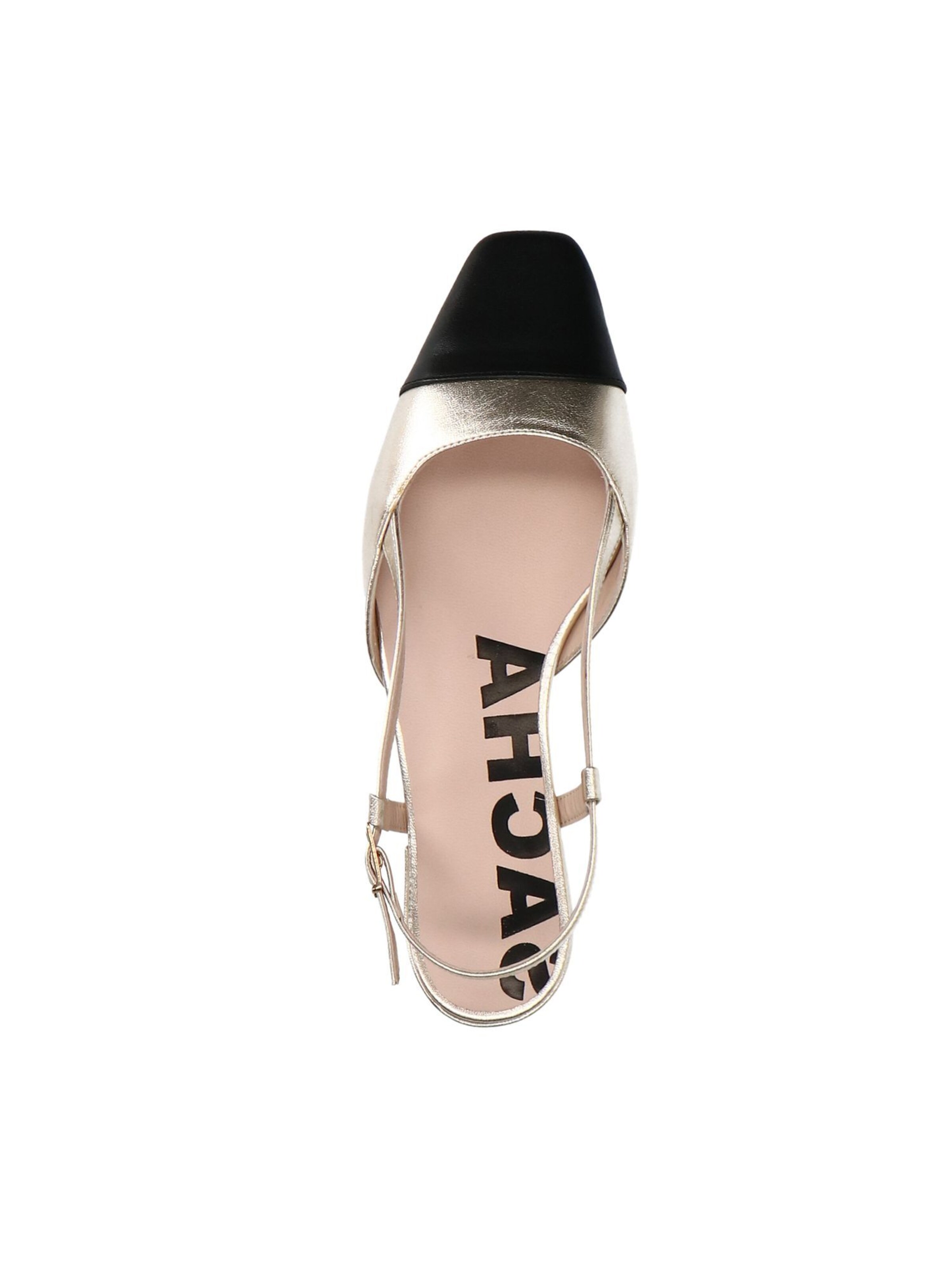 SACHA Ballet Flats with Strap in Gold