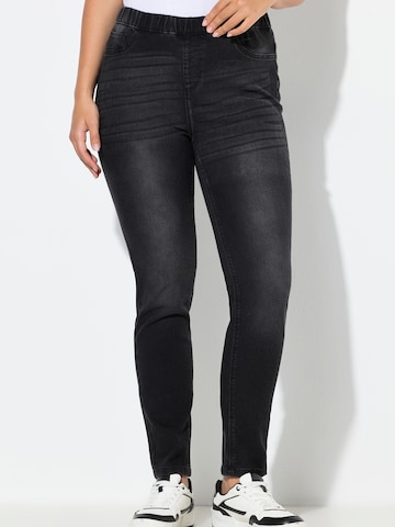 Skinny Jeggings 'Sienna' Ulla Popken en noir : devant