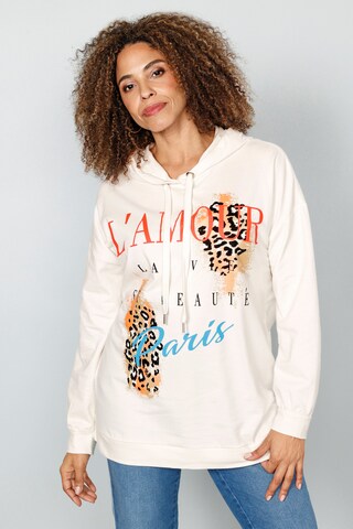 Sweat-shirt MIAMODA en blanc : devant