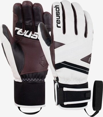 REUSCH Athletic Gloves 'Henrik Kristoffersen' in White: front