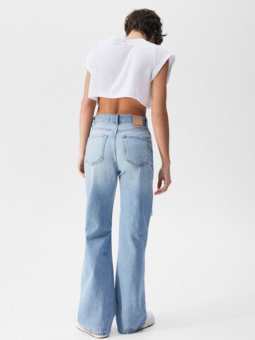 Pull&Bear Wide leg Jeans i blå