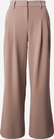 MSCH COPENHAGEN - Pierna ancha Pantalón plisado 'Henrika' en marrón: frente