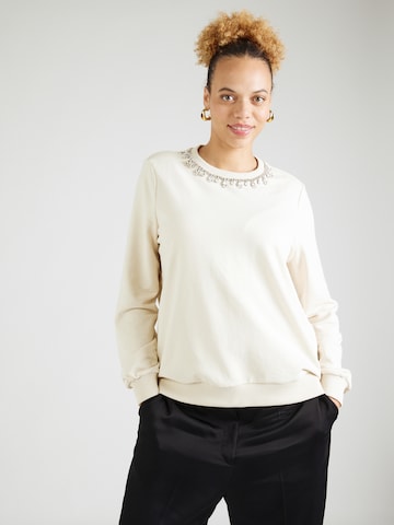 ONLY Carmakoma Sweatshirt 'CARGLOBE' in Beige: front