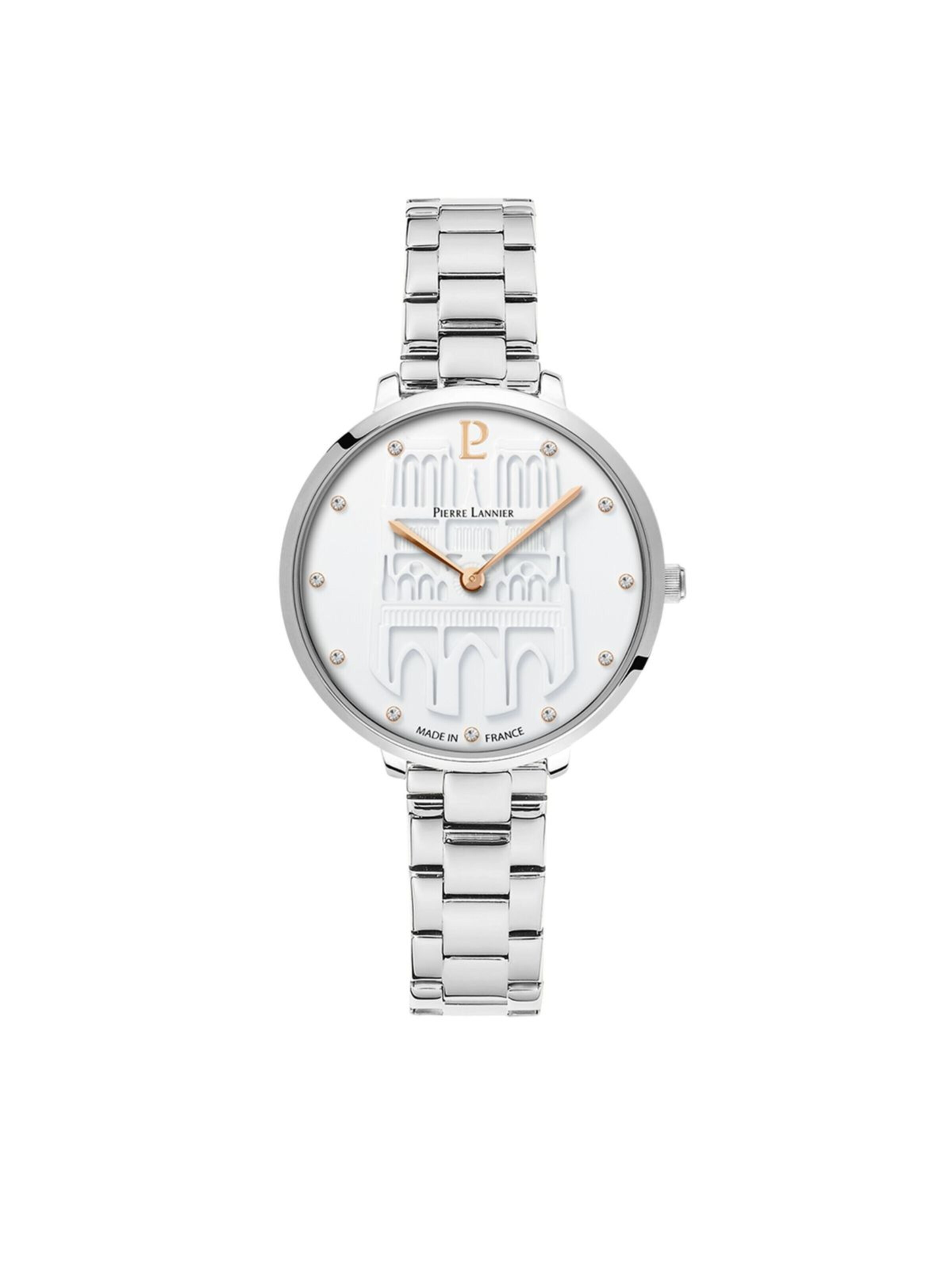 Montre à affichage analogique 'Coeur Battant' Pierre Lannier en blanc : devant