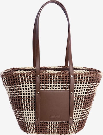 Amichi - Shopper 'Bolso shopper para mujer Soie de fibras naturales con cremallera' en marrón: frente